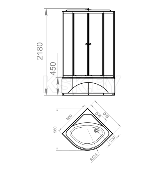 Кабина душевая DOMANI-Spa Delight 88 high DS01D88HWM10 (DS01D88HWM10) 