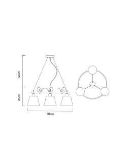 Светильник подвесной Arte Lamp PASSERO A4289LM-3WH