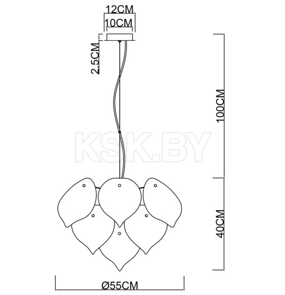 Светильник подвесной Arte Lamp PALMER A5695SP-5WH (A5695SP-5WH) 