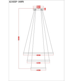 Светильник подвесной Arte Lamp ORIONE A2182SP-160PB