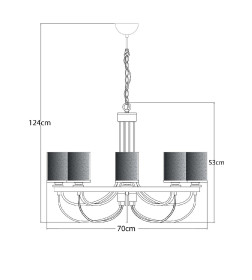 Светильник подвесной Arte Lamp OMBRA A2995LM-8CC