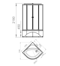 Кабина душевая DOMANI-Spa Delight 110 high DS01D110HBT10