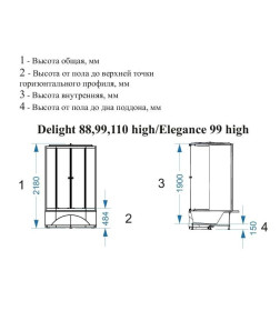 Кабина душевая DOMANI-Spa Delight 110 high DS01D110HWM10