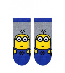 Носки женские 1125 Брестские MINIONS (укороченные), р. 23 рис.304 СЕРЫЙ МЕЛАНЖ