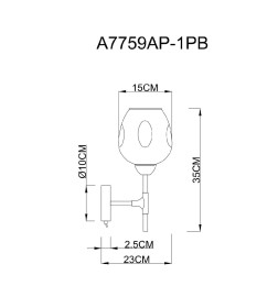 Светильник настенный Arte Lamp YUKA A7759AP-1PB