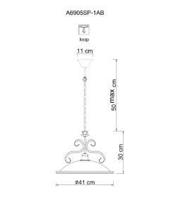 Светильник подвесной Arte Lamp SAFARI A6905SP-1AB