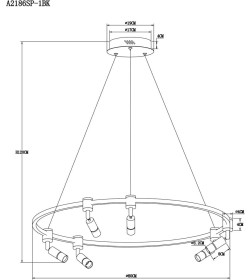 Светильник подвесной Arte Lamp RING A2186SP-1BK