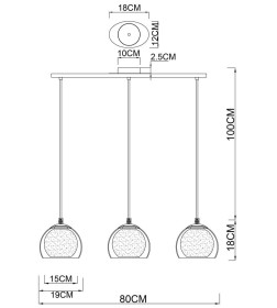 Светильник подвесной Arte Lamp RASTABAN A7984SP-3PB