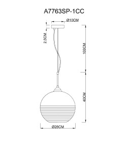 Светильник подвесной Arte Lamp WAVE A7763SP-1CC