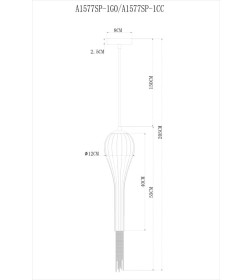 Светильник подвесной Arte Lamp WATERFALL A1577SP-1GO