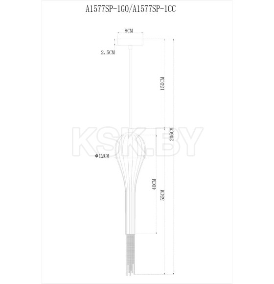 Светильник подвесной Arte Lamp WATERFALL A1577SP-1GO (A1577SP-1GO) 