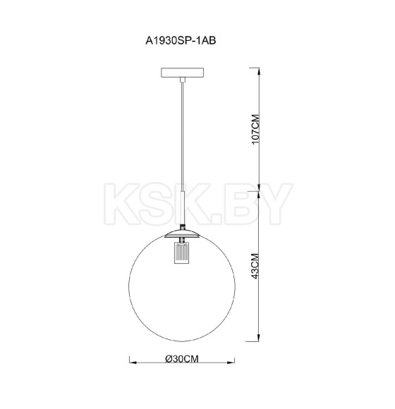 Светильник подвесной Arte Lamp VOLARE A1930SP-1AB (A1930SP-1AB) 