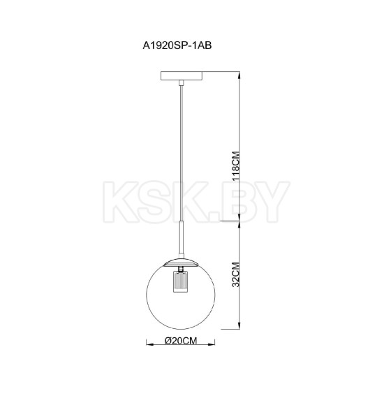 Светильник подвесной Arte Lamp VOLARE A1920SP-1AB (A1920SP-1AB) 