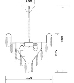 Светильник подвесной Arte Lamp VIVIEN A2719SP-6GO