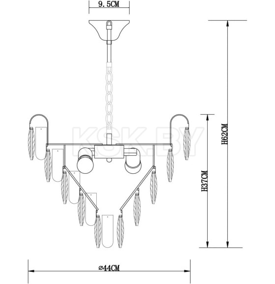 Светильник подвесной Arte Lamp VIVIEN A2719SP-6CC (A2719SP-6CC) 