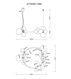 Светильник подвесной Arte Lamp VINCENT A7790SP-15BK