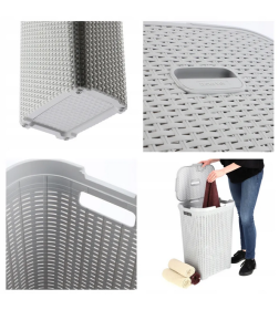 Корзина бельевая Laundry hamper 60L, Светло серый