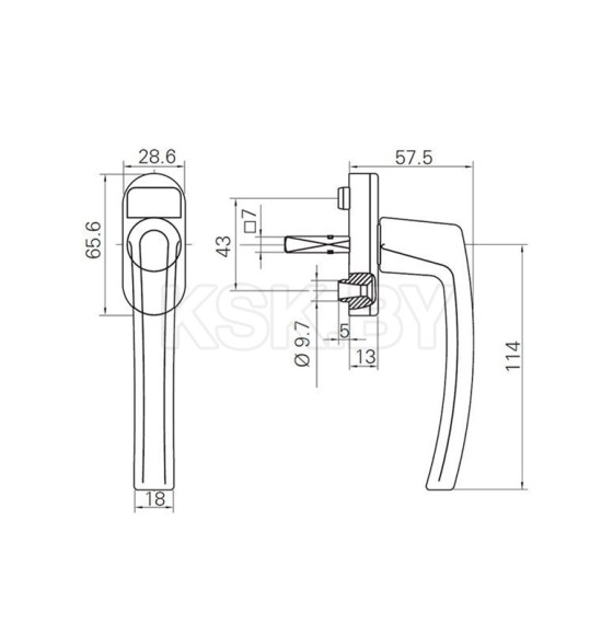 Ручка оконная Roto line серебро (без винтов) R01.1 37/45  (339462) 