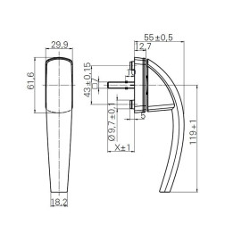 Ручка оконная Roto Swing бронза R05.5 37/45