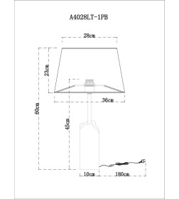 Светильник настольный Arte Lamp PORRIMA A4028LT-1PB