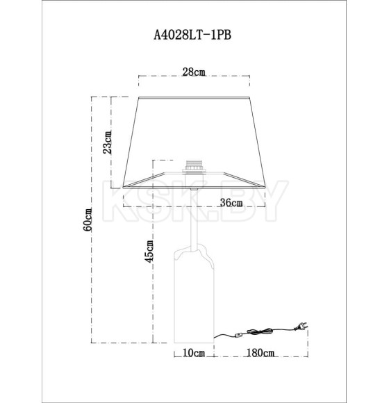 Светильник настольный Arte Lamp PORRIMA A4028LT-1PB (A4028LT-1PB) 