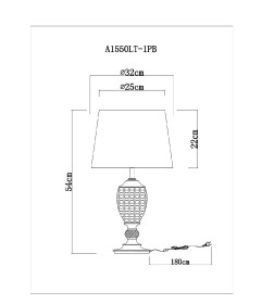 Светильник настольный Arte Lamp RADISON A1550LT-1PB