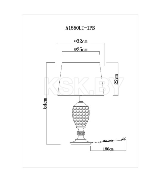 Светильник настольный Arte Lamp RADISON A1550LT-1PB (A1550LT-1PB) 