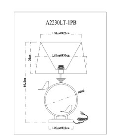 Светильник настольный Arte Lamp RIZZI A2230LT-1PB