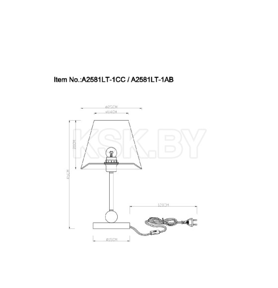 Светильник настольный Arte Lamp ELBA A2581LT-1AB (A2581LT-1AB) 