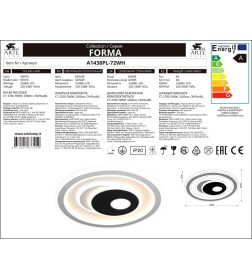 Светильник потолочный Arte Lamp FORMA A1438PL-72WH