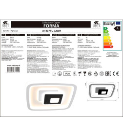 Светильник потолочный Arte Lamp FORMA A1437PL-72WH