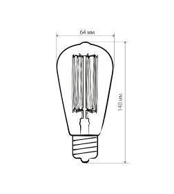 Лампа накаливания ST64 60Вт 220В ES