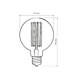 Лампа накаливания G95 60Вт 220В ES