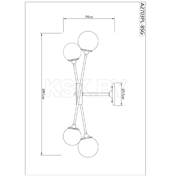 Светильник потолочный Arte Lamp MARCO A2703PL-8SG (A2703PL-8SG) 