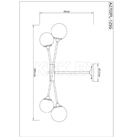 Светильник потолочный Arte Lamp MARCO A2703PL-12SG (A2703PL-12SG) 