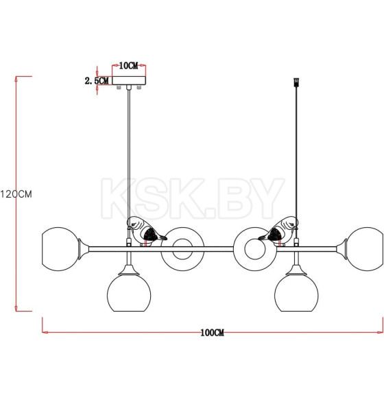 Светильник подвесной Arte Lamp GEMELLI A2150SP-6WG (A2150SP-6WG) 