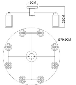 Светильник потолочный Arte Lamp LEO A7027PL-8BK