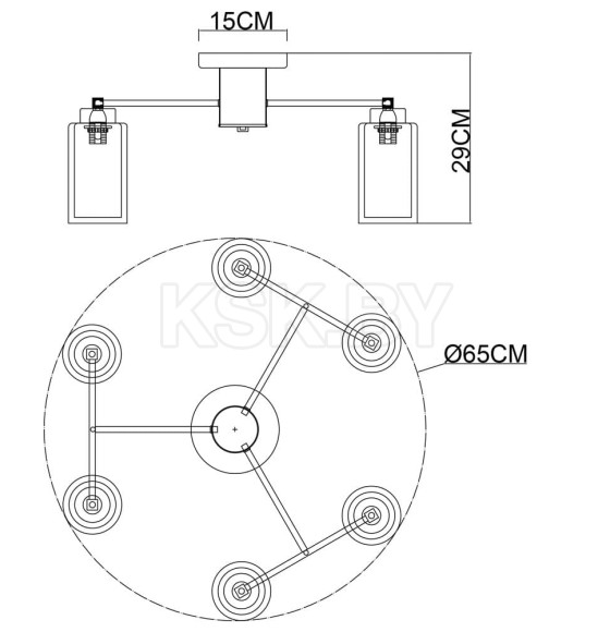 Светильник потолочный Arte Lamp LEO A7027PL-6BK (A7027PL-6BK) 