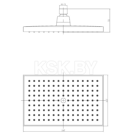 Душевая насадка верхняя Lemark, прямоугольная LM8039С  (LM8035С) 