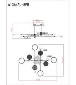 Светильник потолочный Arte Lamp HOLLY A1364PL-8PB