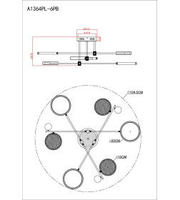 Светильник потолочный Arte Lamp HOLLY A1364PL-6PB