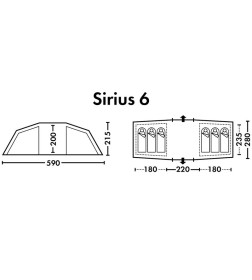 Палатка кемпинговая FHM "Sirius 6 black-out" Синий/Серый -