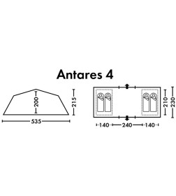 Палатка кемпинговая FHM  "Antares 4 black-out" Синий/Серый -