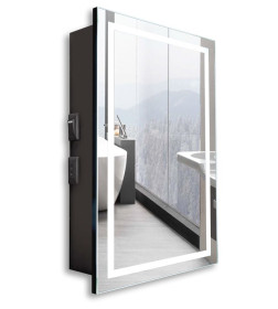 Шкаф зеркальный Silver Mirrors.Hamburg-BLACK 46 Led 462х762 