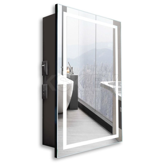 Шкаф зеркальный Silver Mirrors.Hamburg-BLACK 46 Led 462х762  (LED-00002669) 