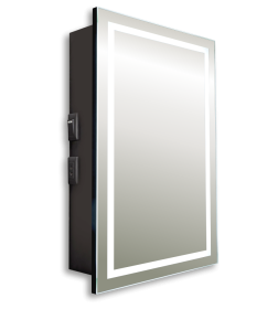 Шкаф зеркальный Silver Mirrors.Hamburg-BLACK 46 Led 462х762 
