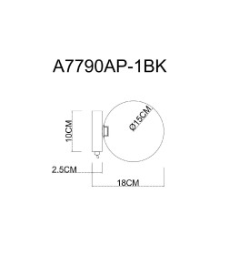 Светильник настенный Arte Lamp VINCENT A7790AP-1BK