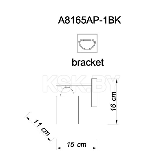 Светильник настенный Arte Lamp VISUALE A8165AP-1BK (A8165AP-1BK) 