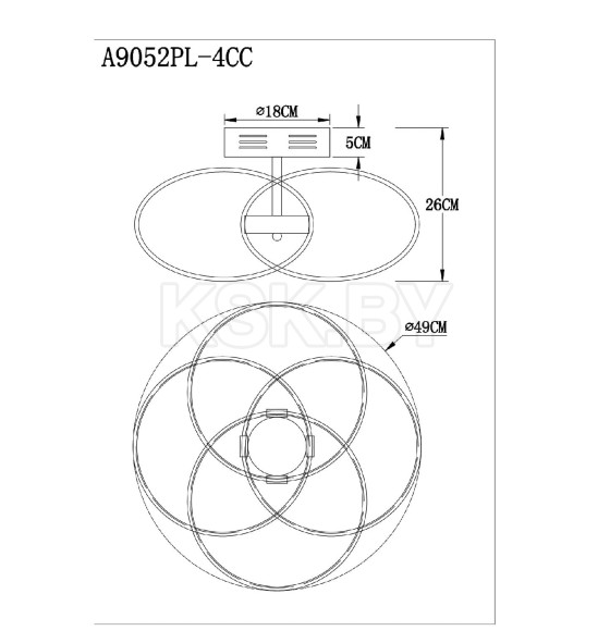 Светильник потолочный Arte Lamp ORBIT A9052PL-4CC (A9052PL-4CC) 