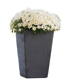 Кашпо Medium Rattan Planter 55л, графит